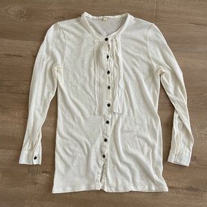 J crew button‎ down shirt blouse top white size S